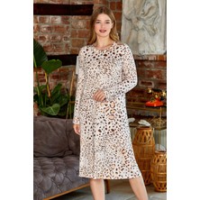 Cossy By Aqua 23134 Leopar Desen Midi Boy Gecelik