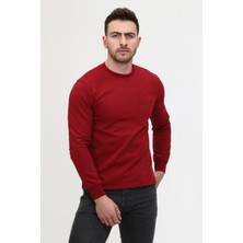 Çamdalı Iş Elbiseleri - Bisiklet Yaka Kırmızı 20/10 Iki Iplik Kışlık Iş Sweatshirt S