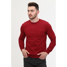 Çamdalı Iş Elbiseleri - Bisiklet Yaka Kırmızı 20/10 Iki Iplik Kışlık Iş Sweatshirt S