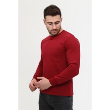 Mualta Mualta-Bisiklet Yaka Bordo 20/10 Iki Iplik Kışlık Iş Sweatshirt