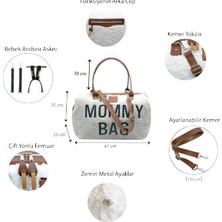 My Pioggia Babysi Mommy  Bag  Exclusive  Ekru Kuzu Peluş 3 Lü Set   Baby Anne Bebek Bakım ve Kadın Çantası