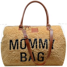 My Pioggia Babysi Mommy  Bag  Exclusive Camel Kuzu Peluş 3 Lü Set   Baby Anne Bebek Bakım ve Kadın Çantası