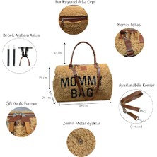 My Pioggia Babysi Mommy  Bag  Exclusive Camel Kuzu Peluş 3 Lü Set   Baby Anne Bebek Bakım ve Kadın Çantası