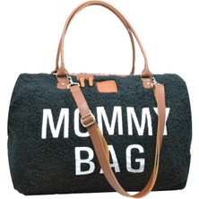 My Pioggia Babysi Mommy  Bag  Exclusive Siyah Kuzu Peluş 3 Lü Set   Baby Anne Bebek Bakım ve Kadın Çantası