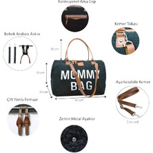 My Pioggia Babysi Mommy  Bag  Exclusive Siyah Kuzu Peluş 3 Lü Set   Baby Anne Bebek Bakım ve Kadın Çantası