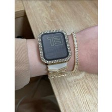 Bushco Store Apple Watch 41MM Taşlı Ekran ve Kasa Koruma