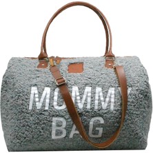 My Pioggia Babysi Mommy  Bag  Exclusive Gri Kuzu Peluş 3 Lü Set   Baby Anne Bebek Bakım ve Kadın Çantası