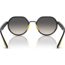 RAY-BAN FERRARI  3703M F03011 51  Erkek GÜMÜŞ Yuvarlak Çerçeve Güneş Gözlüğü