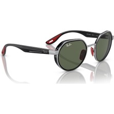 RAY-BAN FERRARI  3703M F00771 51  Erkek GÜMÜŞ Yuvarlak Çerçeve Güneş Gözlüğü