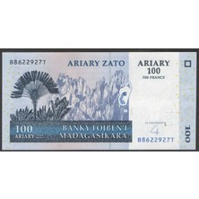 3Alp Koleksiyon Madagaskar, 100 Ariary (2004) P#86C Çil Eski Yabancı Kağıt Para