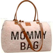 My Pioggia Babysi Mommy  Bag  Exclusive  Pudra Kuzu Peluş 3 Lü Set   Baby Anne Bebek Bakım ve Kadın Çantası