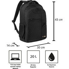 Vegmann VGM-030 Siyah - 15,6 Inç Dizüstü Bilgisayar Uyumlu Laptop Çantası Sırt Çantası