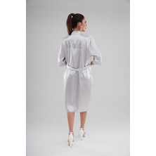 Simay Aksesuar Gelin Sabahlığı Bride Gri