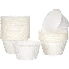 Trend Hediye Sepeti 24'lü Beyaz Muffin Kalıbı Cupcake Kalıbı Kek Kapsülü 50X35MM , Muffinsformar