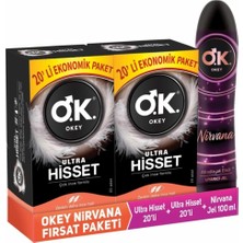 Okey Ultra Hisset 40'Lı Prezervatif & Okey Nirvana Jel 100 Ml Set
