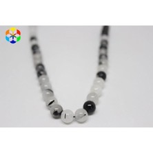 Yaşam Tohumu Rutil Kuvars Taşı Yarım Dizi 8mm (18CM Uzunluğundadır)