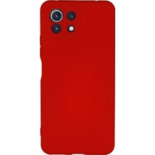 Newface Xiaomi Mi 11 Lite Kılıf Nano Içi Kadife  Silikon - Kırmızı