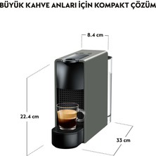 Nespresso Essenza Mini C30 Grey Kahve Makinesi, Gri