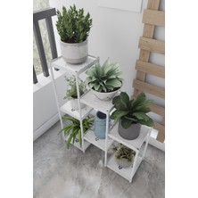 Armarks 7 Raflı Saksılık , 7 Raflı Beyaz Saksılık , Dekoratif Saksılık Çiçeklik , Plastik Saksılık Çiçeklik