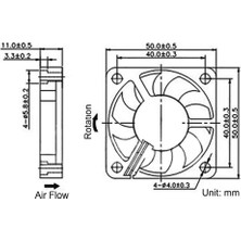 Roba Dc 12V Fan 50X50MM Soğutucu Kuluçka Ekran Kartı Cooler Pervane