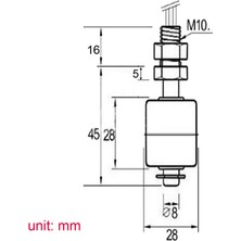 Roba Metal Su Seviye Sensörü Sıvı Paslanmaz Çelik Şamandıra Anahtarı 45mm