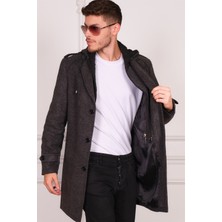 Dewberry PLT8401 Dewberry Erkek Palto-Desenli Antrasit