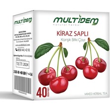 Multidem Kiraz Saplı Karışık Bitki Çayı Bardak Poşet 3Paket 40'lı 2g*40*3