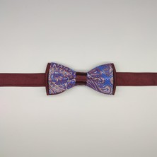 Tedz Collection Mordino Bordo Mavi Şal Desenli Çocuk Papyon