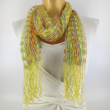 Tedz Collection Paredora Sarı Simli Gökkuşağı Fular