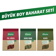 Knorr 3'lü Ekonomik Büyük Boy Baharat Paketi Pulbiber 200GR + Nane 65GR + Kekik 55 gr