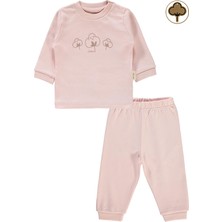 Civil Baby Kız Çocuk Pijama Takımı 1-9 Ay Pembe Renkli Pamuklu Tasarım Özel Olaylar İçin