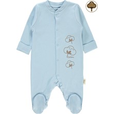 Civil Baby Bebek Organik Patikli Tulum 0-3 Ay Mavi