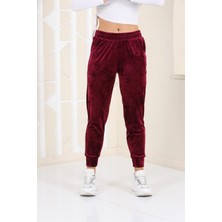 Westbound Mürdüm Renk Kadife Eşofman Altı Pijama Jogger Model