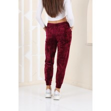 Westbound Mürdüm Renk Kadife Eşofman Altı Pijama Jogger Model
