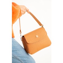 Just Polo Taba Baskı Desenli Kolon Askılı 4 Bölmeli Kadın Omuz Çantası 25X15CM PBU2184