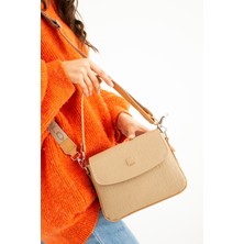 Just Polo Vizon Baskı Desenli Kolon Askılı 4 Bölmeli Kadın Omuz Çantası 25X15CM PBU2184