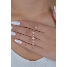 Essare 925 Ayar Gümüş 4' Lü Minik Lotus Çiçeği Kolye Kadın