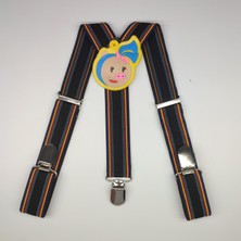 Tedz Collection Mordino Siyah Renkli Çizgili Mrs. Piggy  Çocuk Pantolon Askısı