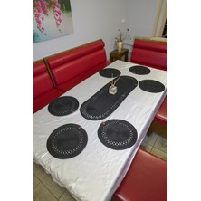 MaVaux Işlemeli Amerikan Servis Siyah Supla Tekli, Takım Halinde, Dayanıklı,ısıya Duyarlı, Uzun Ömürlü,