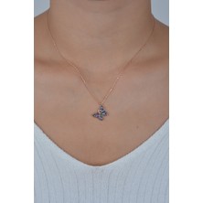 Essare 925 Ayar Renkli Kelebek Kadın Gümüş Kolye