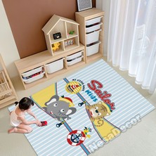 Nesa_Decor Denizci Desenli Çocuk ve Bebek Odası Halısı Kaymaz Taban Hd Dijital Baskı
