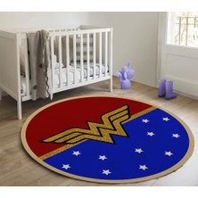 Nesa_Decor Wonder Women Kız Geç Odası Simli Süper Kahraman Halısı