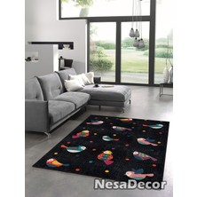 Nesa_Decor Kuş Desenli Modern Halı Dijital Baskı Oda Halısı Kaymaz Taban
