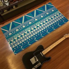 Nesa_Decor Mavi Aztek Kilim Motifli Baskı Halı & Kış Bahçesi, Oturma Odası Ofis Halısı & Elit Halı
