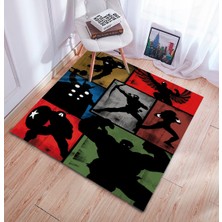 Nesa_Decor Süper Kahramanlar Gölge Oyunu Hd Kalite Baskı Halı