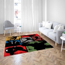 Nesa_Decor Süper Kahramanlar Gölge Oyunu Hd Kalite Baskı Halı