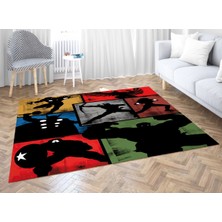 Nesa_Decor Süper Kahramanlar Gölge Oyunu Hd Kalite Baskı Halı