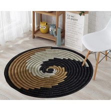 Nesa_Decor Siyah Hasır Örgü Görünümlü Hd Kalite Baskı Halı & Şık Dekoratif Halı