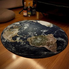 Nesa_Decor 3D Dünya Desenli, Hd Yüksek Kalite Baskı Halısı