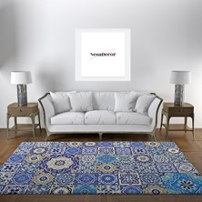 Nesa_Decor Çini Işleme Şık Dekoratif Türk Motifleri Oturma & Salon Halısı